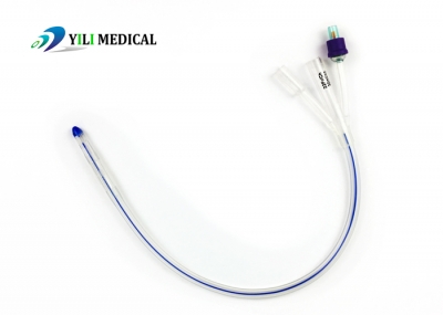 3 Way Silicone Foley Catheter With Balloon Urethral Catheter Fr14 to Fr24